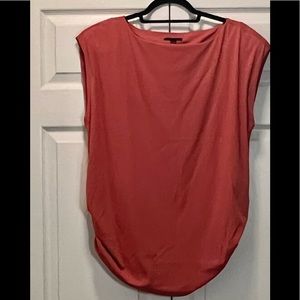 Orange Alfani, Boat neckline with Cap sleeves and Cinched at sides top